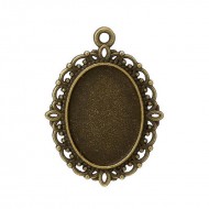 Bronze oval lace work pendant