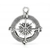 Silver Tone Compass Charm Pendants