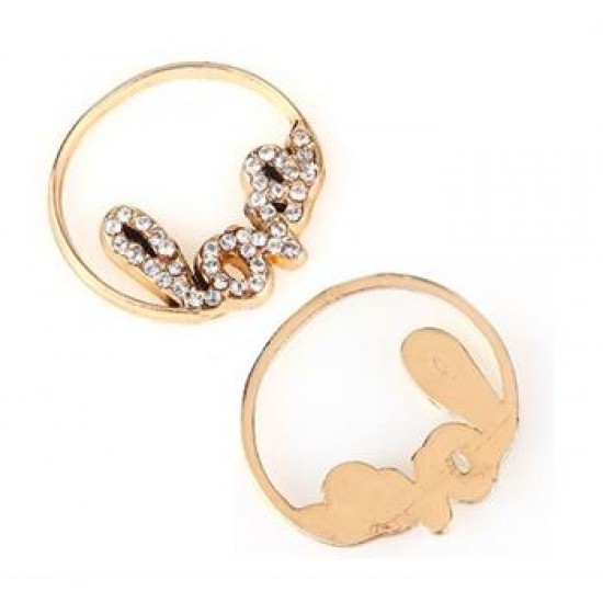 Gold Rhinestone round Love