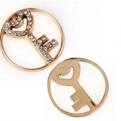 Gold Rhinestone round Key