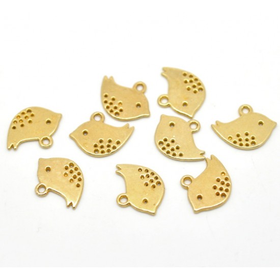 Gold Plated Bird Charm Pendants