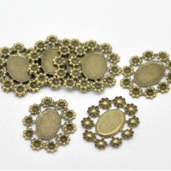 Bronze Tone Cameo Frame Settings