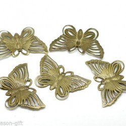 Bronze Tone Filigree Butterfly 