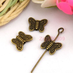 Bronze Butterfly Spacer Beads
