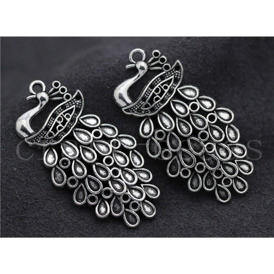 Antique Silver Beautiful Peacock