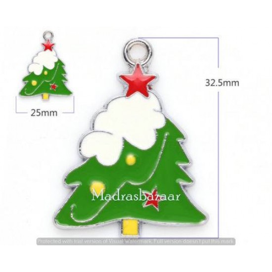 Enamel Alloy Green christmas trees 