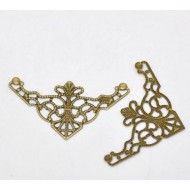 Bronze Tone Filigree Triangle 