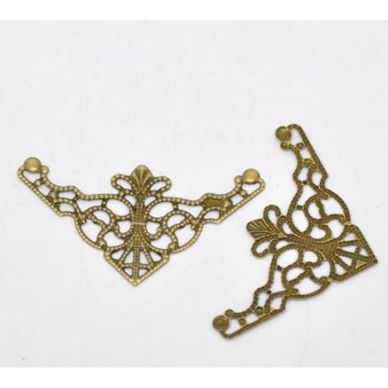 Bronze Tone Filigree Triangle 