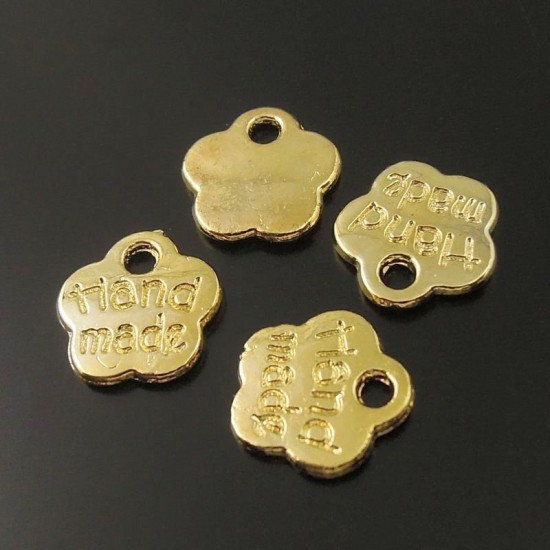 Gold Tone Hand Made Alloy Flower