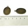 Vintage Bronze Alloy Oval Base Pendants Charms