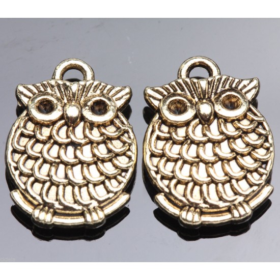 Antique gold Double Side OWL 