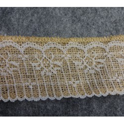 Burlap Ribbon White Lace Trim
