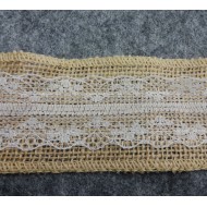 Burlap Ribbon White Lace Trim2