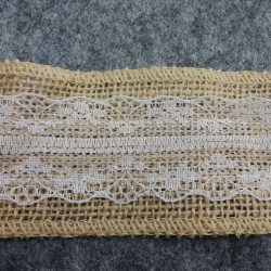 Burlap Ribbon White Lace Trim2