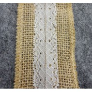 Burlap Ribbon White Lace Trim5