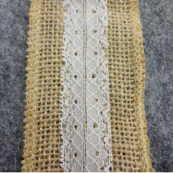 Burlap Ribbon White Lace Trim5