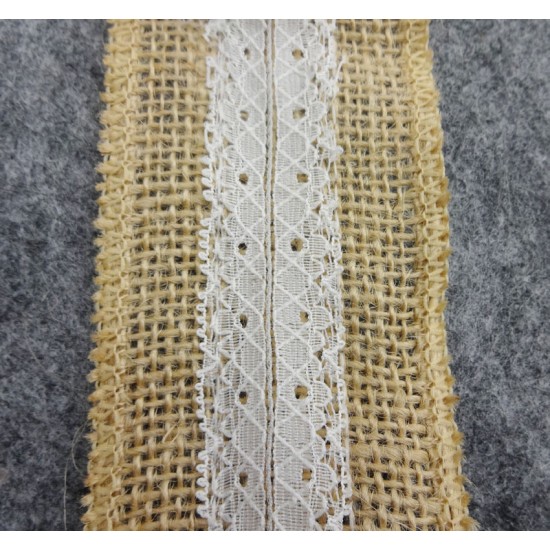 Burlap Ribbon White Lace Trim5