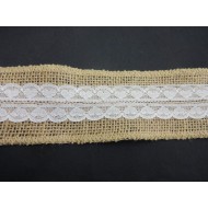Burlap Ribbon White Lace Trim7