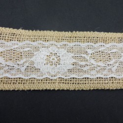 Burlap Ribbon White Lace Trim8