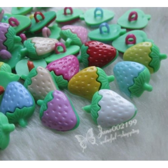 Cute Strawberry shape Plastic Buttons