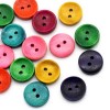 Color round wood button