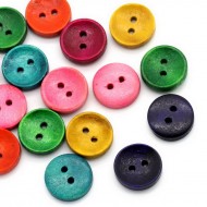 Color round wood button