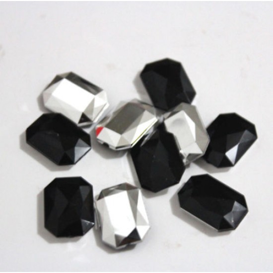Black rectangle resin stone