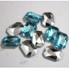 Sky blue rectangle resin stone 