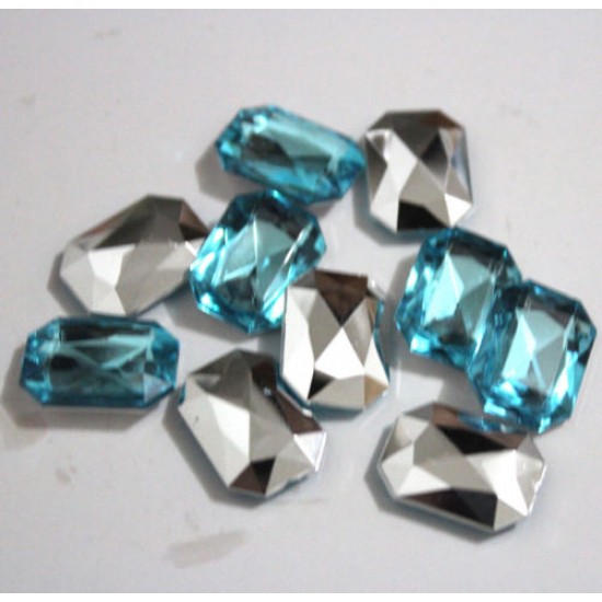 Sky blue rectangle resin stone 