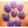 Purple Flower carved round bling 
