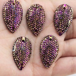 Black AB Flatback Resin Drip Stone