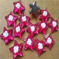 Pink resin star with flower