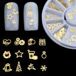 Gold Metal Slice Christmas Design Wheel