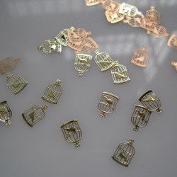 Birdcage Metal Gold Decal