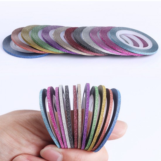 12 Rolls Matte Glitter Striping Tape 12 Rolls Matte Glitter Striping Tape