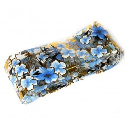 Blue Flower Gold Foil Clear Film