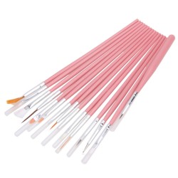 15 Pcs Nail Art Acrylic UV Gel Design Brush Set Painting Pen Tips Tools Kit
