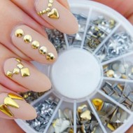 Gold and silver metallic studs