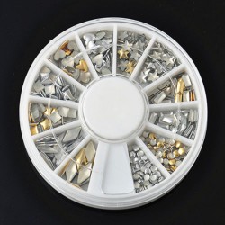 Gold and silver metallic studs