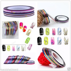 5 Rolls Striping Tape Line Nail Sticker Nail DIY Kit Nail Art