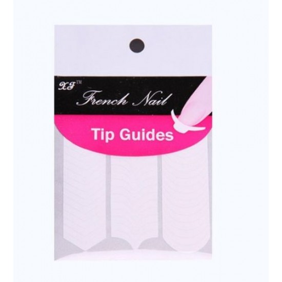 French Manicure Nail Art Form Fringe 3 Style Guides Sticker DIY Stencil
