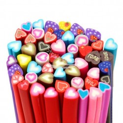 Heart Styles Fimo Polymer Clay Cane Nail Stickers Nail Art Decal