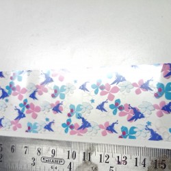White Flower Blue leaves Clear Film 