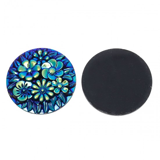 Round Blue AB Color Flower Round Blue AB Color Flower