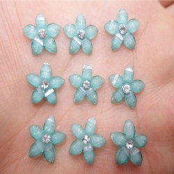 Blue Resin bling flower
