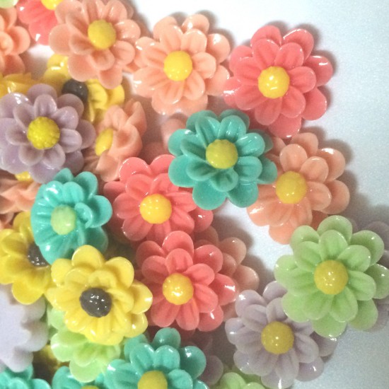 5pcs mix Resin flower 5pcs mix Resin flower