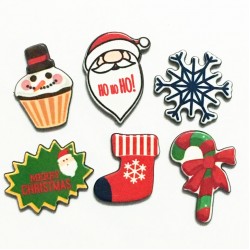 6pcs Mix Merry Christmas Flatback