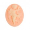 Resin Cabochon Cameo Oval Pink & Beige Angel