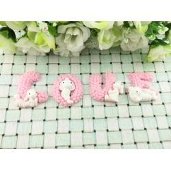 4pcs Cute Resin letter LOVE 