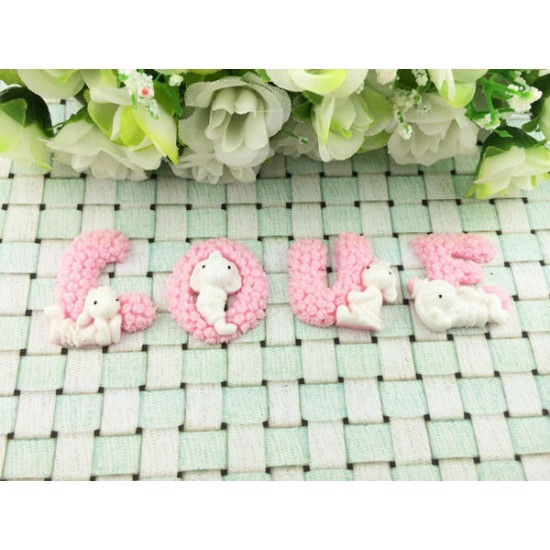 4pcs Cute Resin letter LOVE 